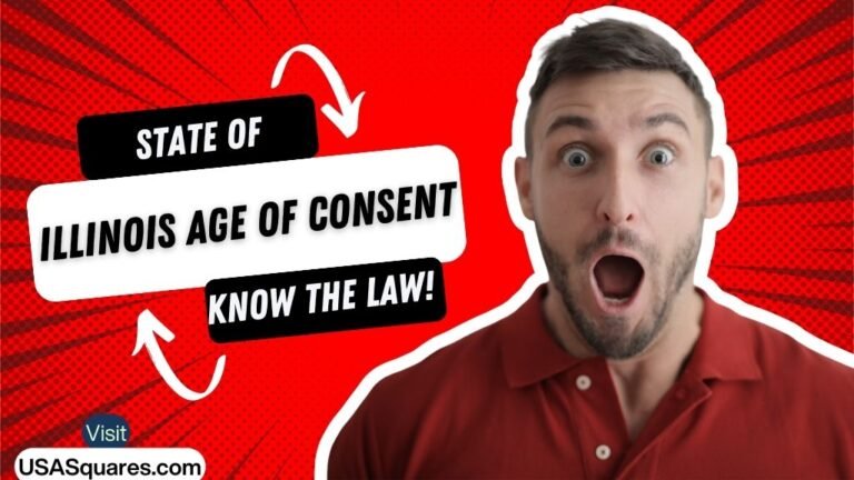 Surprised man with text overlay "State of Illinois Age of Consent - Know the Law!