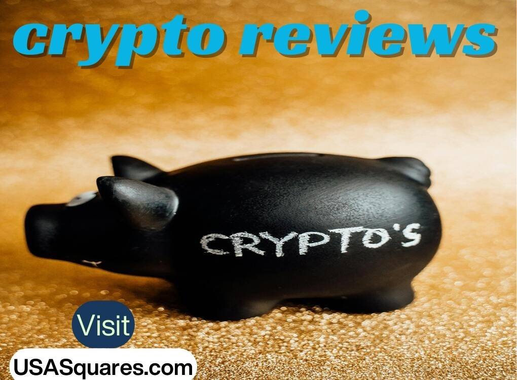 Crypto reviews written on a black piggy bank, symbolizing cryptocurrency insights featured on ecrypto1.com crypto reviews.