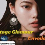 Vintage glamour unveiled with intricate earring design and bold fashion statement