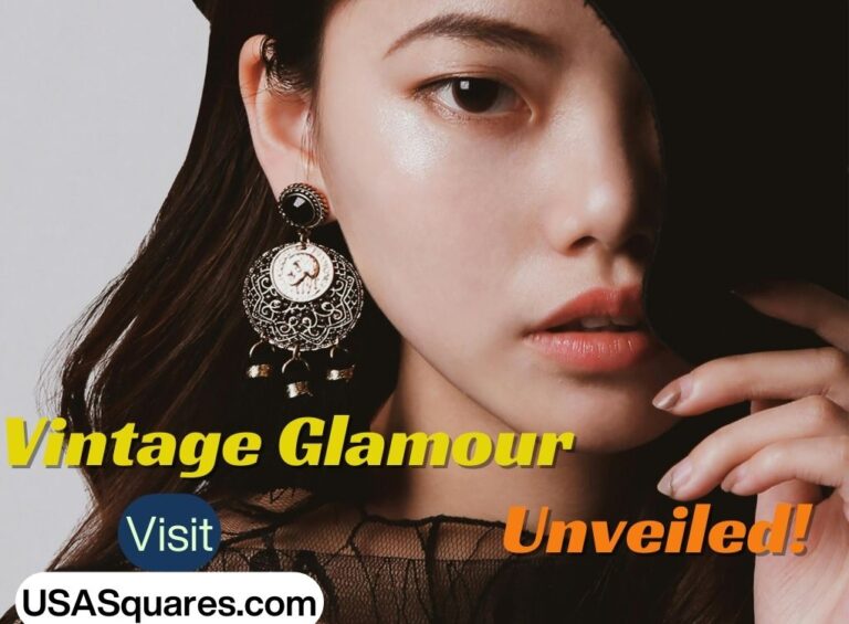 Vintage glamour unveiled with intricate earring design and bold fashion statement