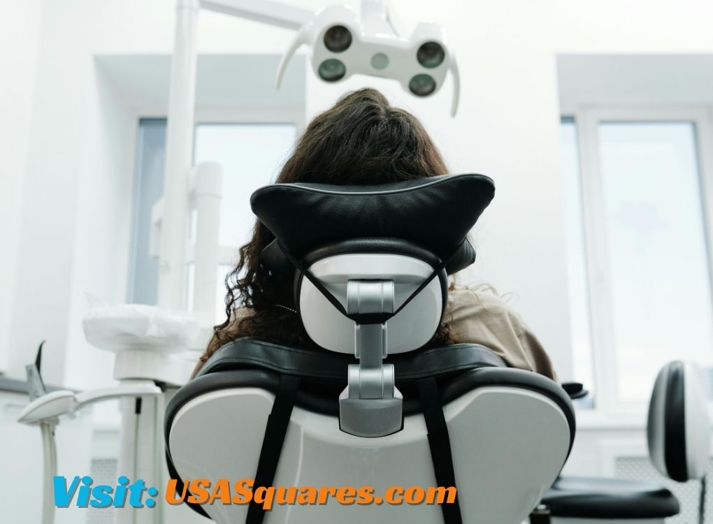 Sarah Sayed seated in a dental chair at Female Comfort Dental Centers for a professional dental consultation.